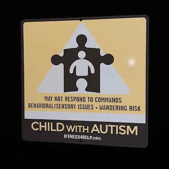 Reflective Child Autism Sign Item