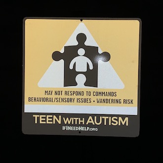 Reflective Teen Autism Sign Item